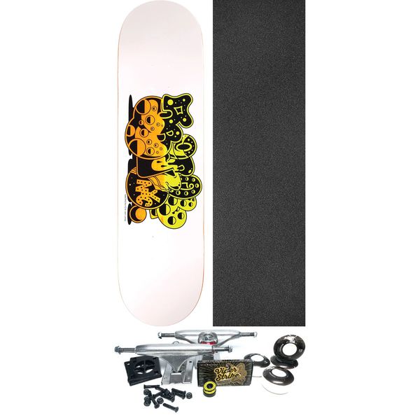 5Boro NYC Skateboards SP-One Bubble White / Orange / Yellow Skateboard Deck - 8.5" x 32" - Complete Skateboard Bundle